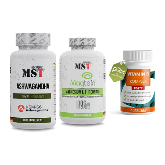 Stress & Balance: MST Ashwagandha + MST Magnesium + ProFuel Vitamin – alle enthaltenen Artikel