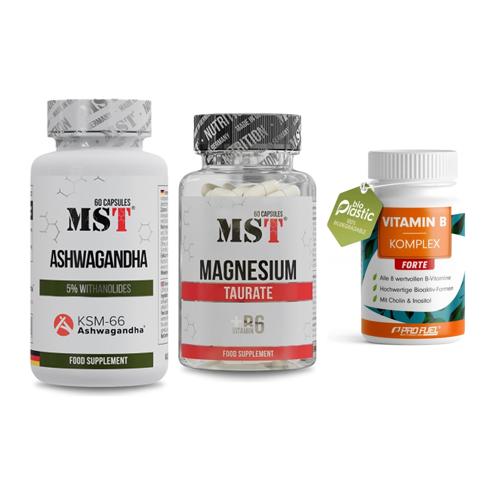 Stress & Balance: MST Ashwagandha + MST Magnesium + ProFuel Vitamin – alle enthaltenen Artikel
