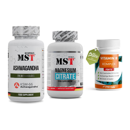 Stress & Balance: MST Ashwagandha + MST Magnesium + ProFuel Vitamin – alle enthaltenen Artikel