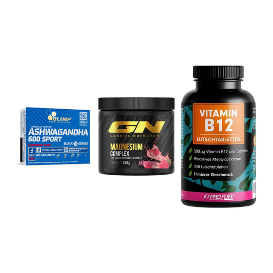 Stress & Balance: Olimp Ashwagand + GN Magnesium + ProFuel Vitamin – alle enthaltenen Artikel