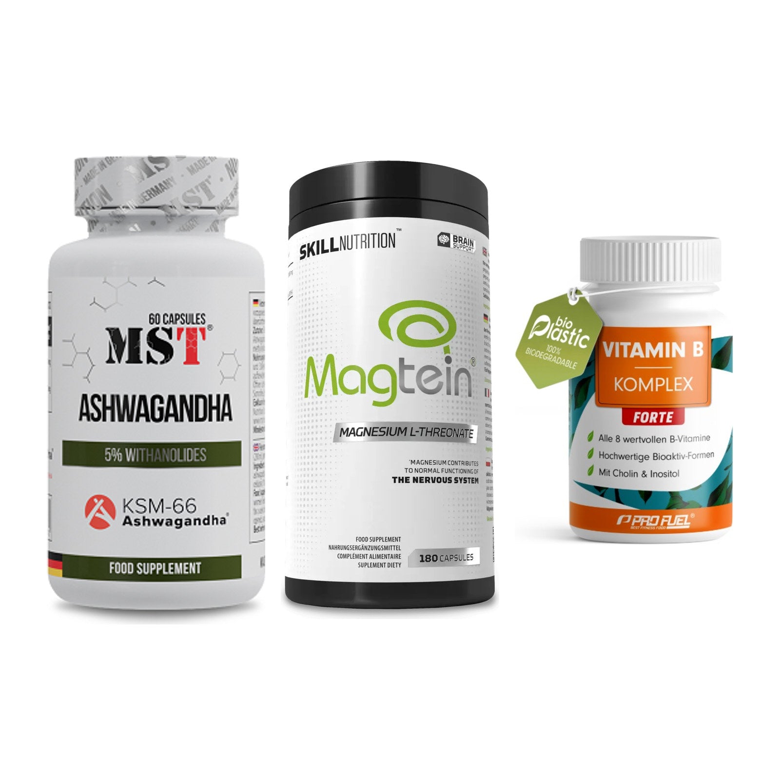 Stress & Balance: MST Ashwagandha + Skill Nutrition + ProFuel Vitamin – alle enthaltenen Artikel