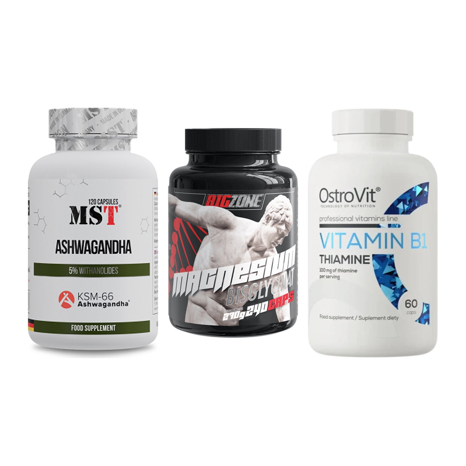 Stress & Balance: MST Ashwagandha + Big Zone + Ostrovit – alle enthaltenen Artikel