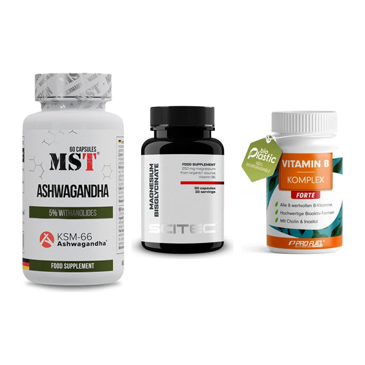 Stress & Balance: MST Ashwagandha + Scitec Magnesiu + ProFuel Vitamin – alle enthaltenen Artikel