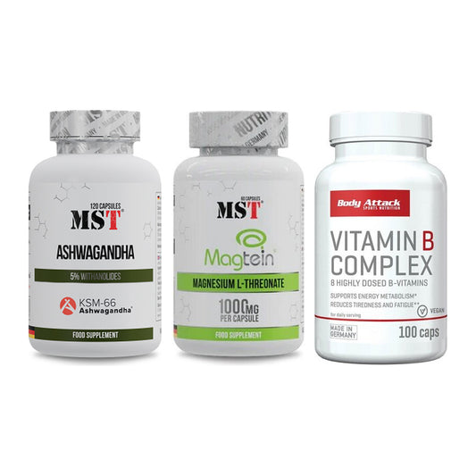 Stress & Balance: MST Ashwagandha + MST Magnesium + Body Attack – alle enthaltenen Artikel