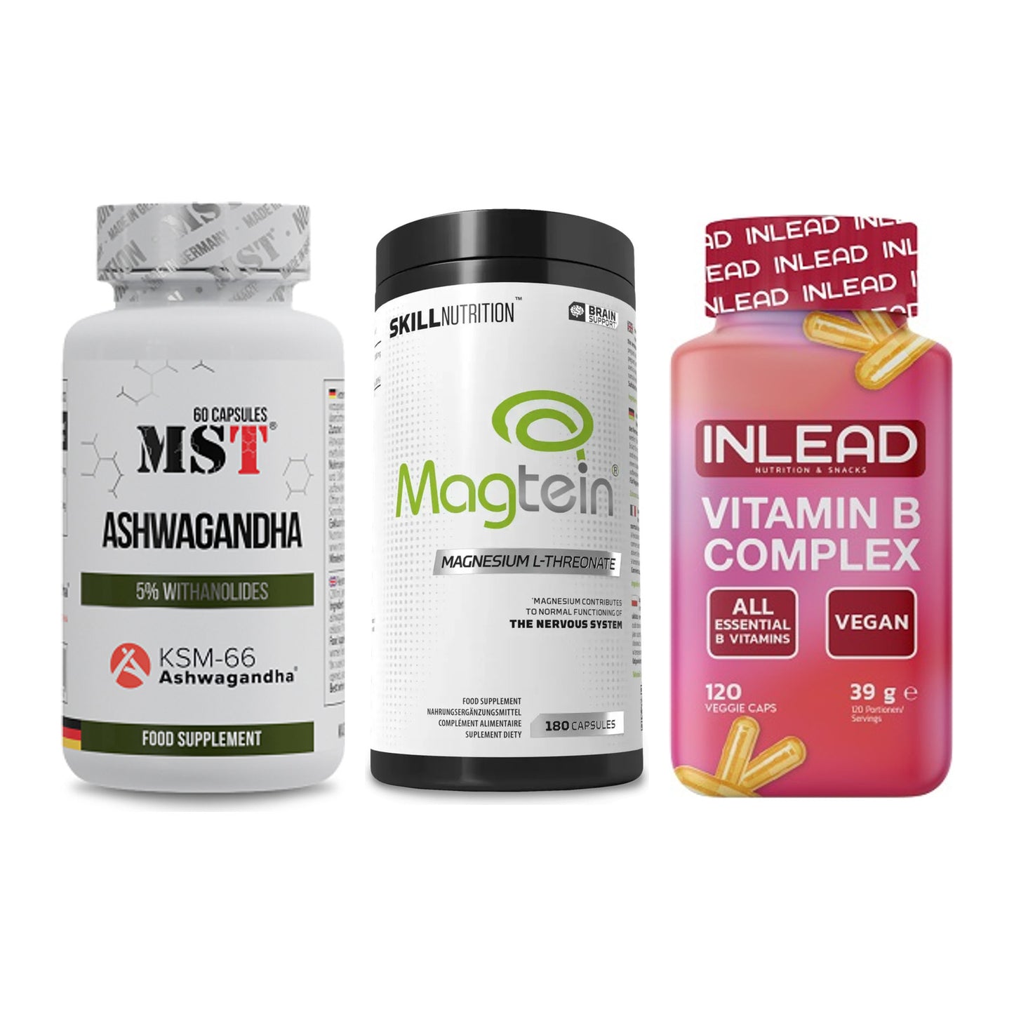 Stress & Balance: MST Ashwagandha + Skill Nutrition + INLEAD Vitamin – alle enthaltenen Artikel