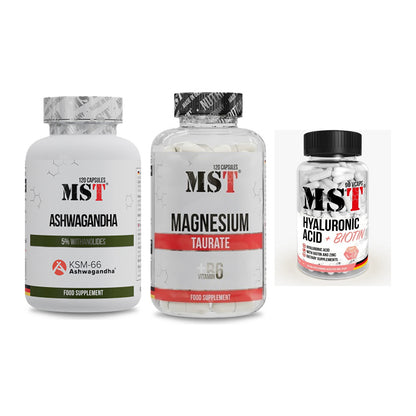 Stress & Balance: MST Ashwagandha + MST Magnesium + MST Hyaluronic – alle enthaltenen Artikel