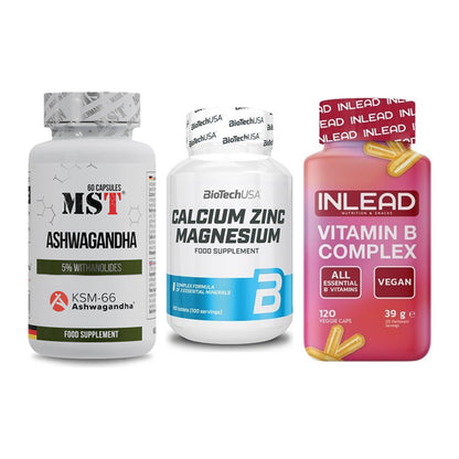 Stress & Balance: MST Ashwagandha + BioTech Calcium + INLEAD Vitamin – alle enthaltenen Artikel