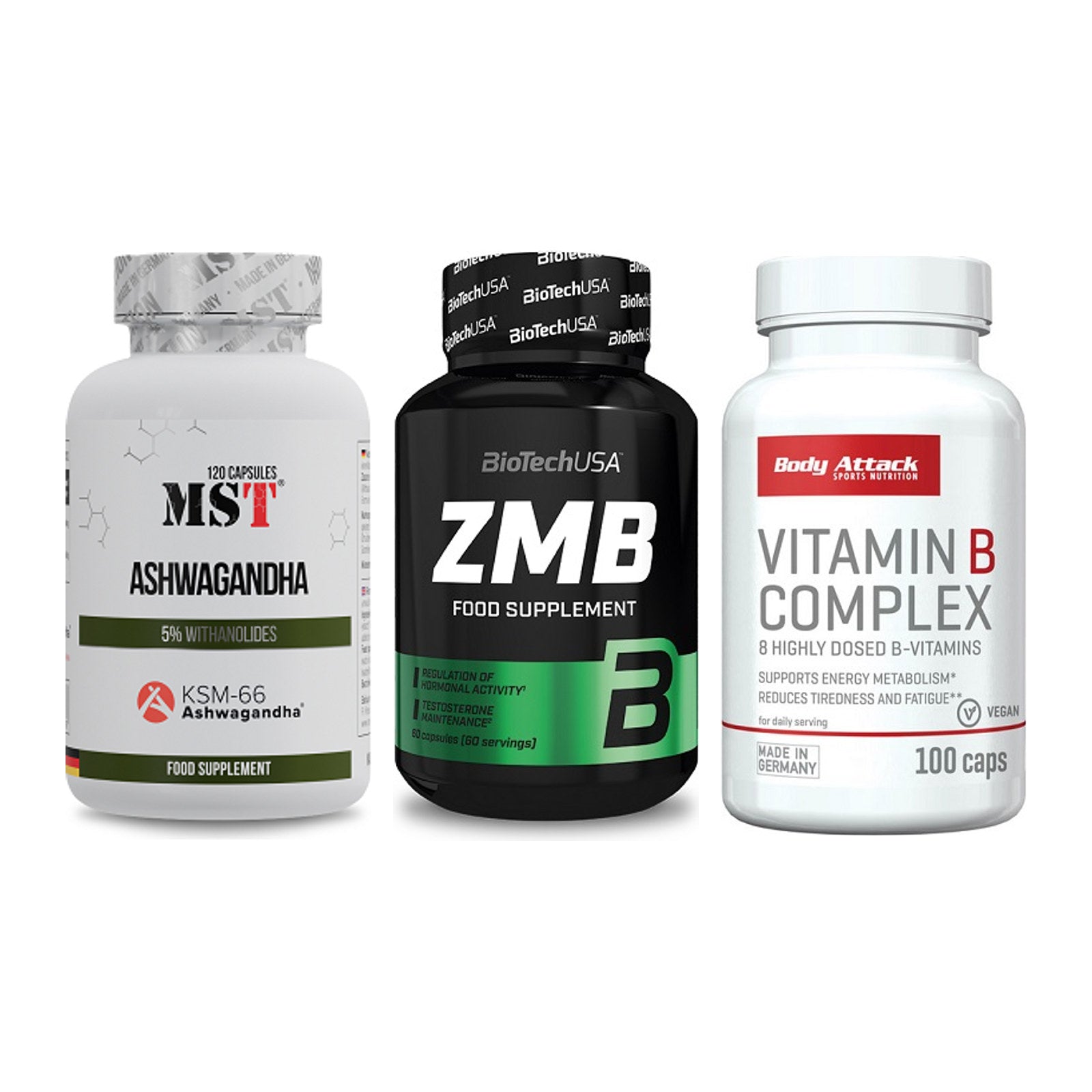 Stress & Balance: MST Ashwagandha + BioTech ZMB + Body Attack – alle enthaltenen Artikel