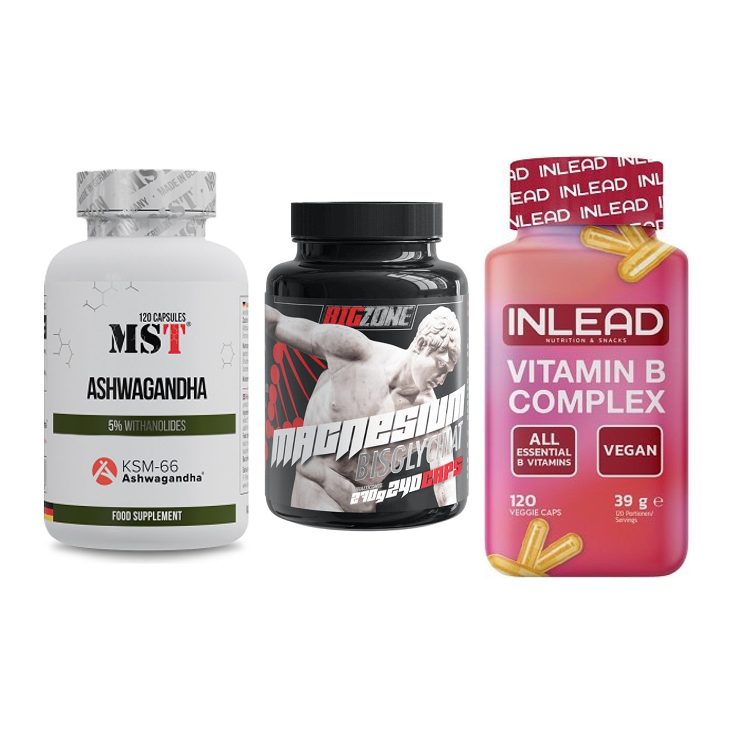 Stress & Balance: MST Ashwagandha + Big Zone + INLEAD Vitamin – alle enthaltenen Artikel
