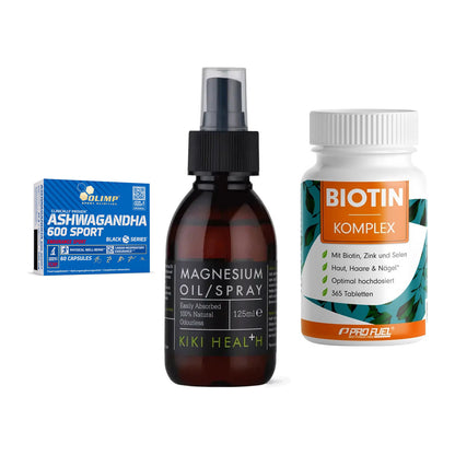 Stress & Balance: Olimp Ashwagand + KIKI Health + ProFuel BIOTIN – alle enthaltenen Artikel