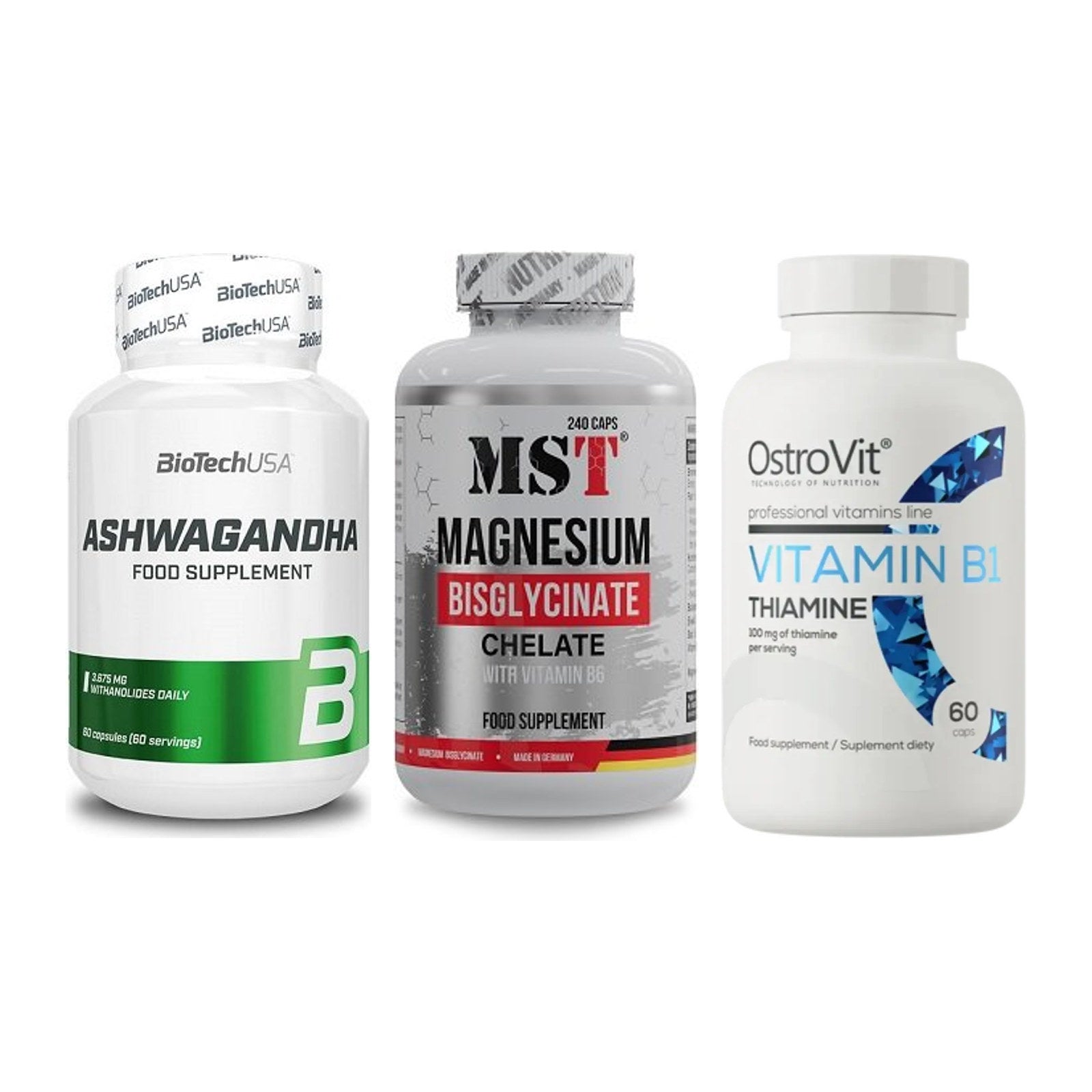 Stress & Balance: BioTech Ashwaga + MST Magnesium + Ostrovit – alle enthaltenen Artikel