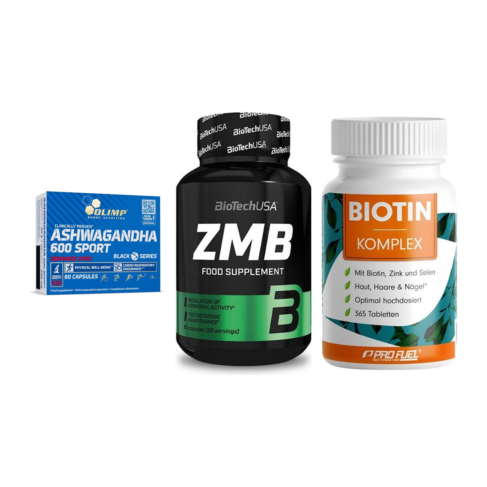 Stress & Balance: Olimp Ashwagand + BioTech ZMB + ProFuel BIOTIN – alle enthaltenen Artikel