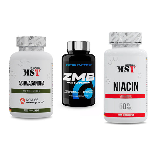 Stress & Balance: MST Ashwagandha KSM-66 + Scitec ZMB + MST Niacin – alle enthaltenen Artikel