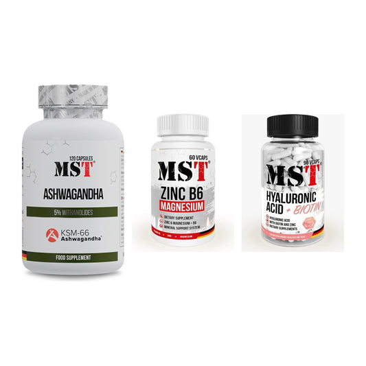 MST Stress & Balance: Ashwagandha + Zinc + Magnesi + Hyaluronic – alle enthaltenen Artikel