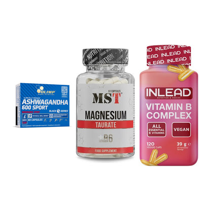 Stress & Balance: Olimp Ashwagand + MST Magnesium + INLEAD Vitamin – alle enthaltenen Artikel