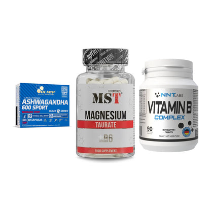 Stress & Balance: Olimp Ashwagand + MST Magnesium + NNT Vitamin B – alle enthaltenen Artikel