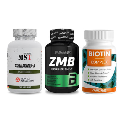Stress & Balance: MST Ashwagandha + BioTech ZMB + ProFuel BIOTIN – alle enthaltenen Artikel