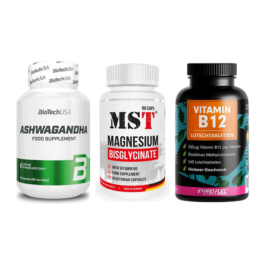 Stress & Balance: BioTech Ashwaga + MST Magnesium + ProFuel Vitamin – alle enthaltenen Artikel