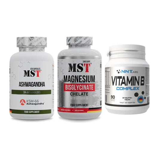 Stress & Balance: MST Ashwagandha + MST Magnesium + NNT Vitamin B – alle enthaltenen Artikel