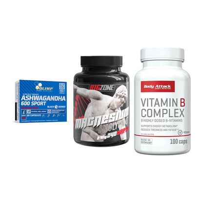Stress & Balance: Olimp Ashwagand + Big Zone + Body Attack – alle enthaltenen Artikel