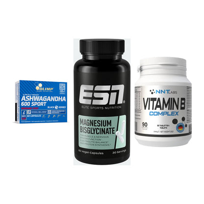 Stress & Balance: Olimp Ashwagand + ESN Magnesium + NNT Vitamin B – alle enthaltenen Artikel