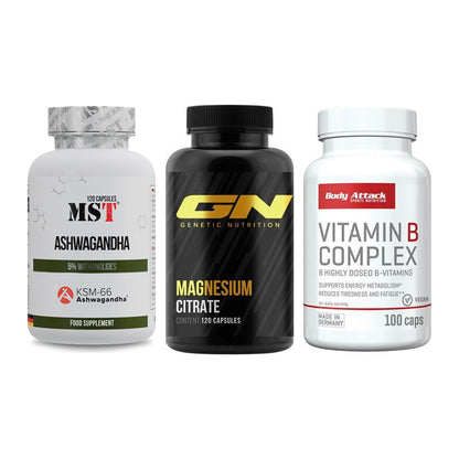 Stress & Balance: MST Ashwagandha + GN Magnesium + Body Attack – alle enthaltenen Artikel