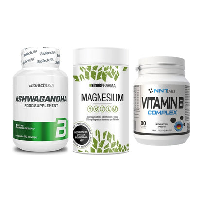 Stress & Balance: BioTech Ashwaga + Sinob Magnesium + NNT Vitamin B – alle enthaltenen Artikel