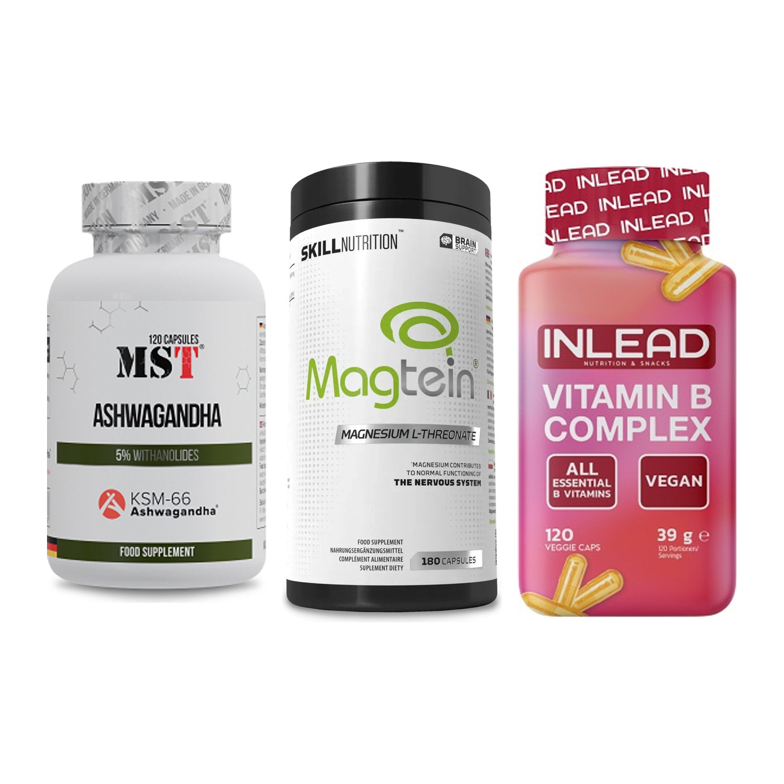 Stress & Balance: MST Ashwagandha + Skill Nutrition + INLEAD Vitamin – alle enthaltenen Artikel