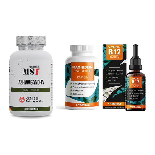 Stress & Balance: MST Ashwagandha + ProFuel Magnesi + ProFuel Vitamin – alle enthaltenen Artikel