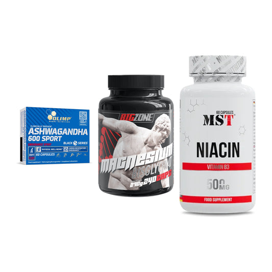 Stress & Balance: Olimp Ashwagand + Big Zone + MST Niacin – alle enthaltenen Artikel
