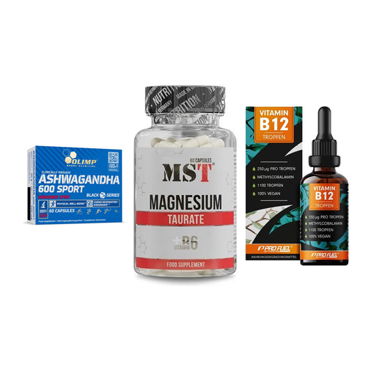 Stress & Balance: Olimp Ashwagand + MST Magnesium + ProFuel Vitamin – alle enthaltenen Artikel