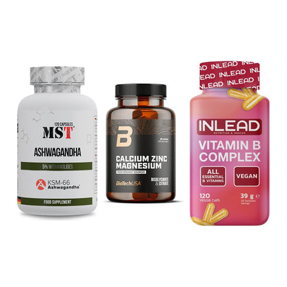 Stress & Balance: MST Ashwagandha + BioTech Calcium + INLEAD Vitamin – alle enthaltenen Artikel