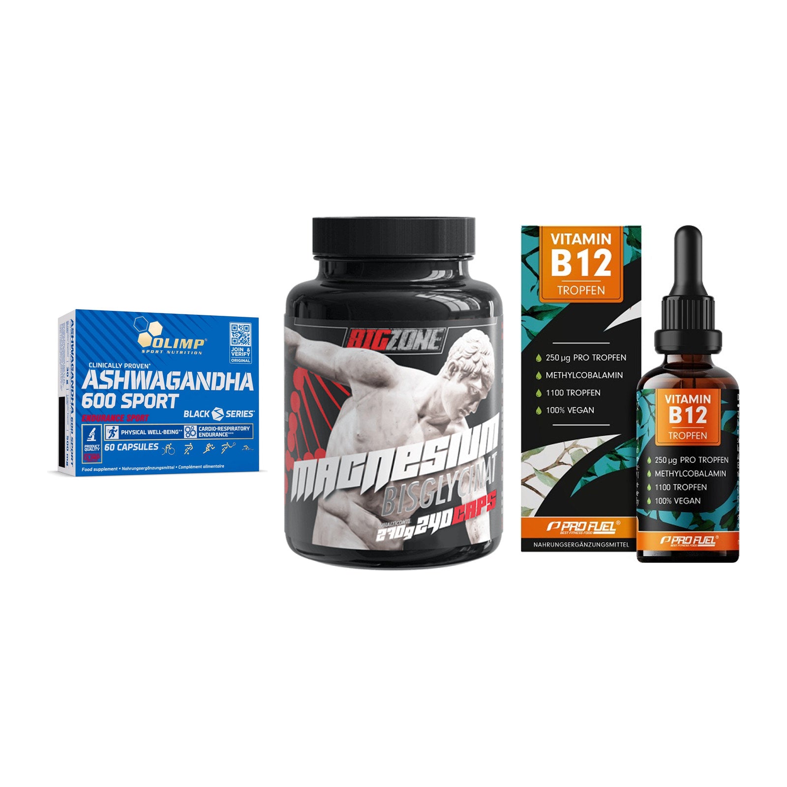 Stress & Balance: Olimp Ashwagand + Big Zone + ProFuel Vitamin – alle enthaltenen Artikel