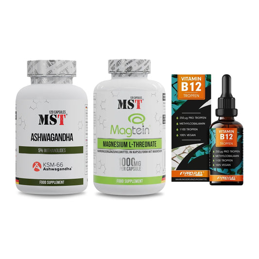 Stress & Balance: MST Ashwagandha + MST Magnesium + ProFuel Vitamin – alle enthaltenen Artikel