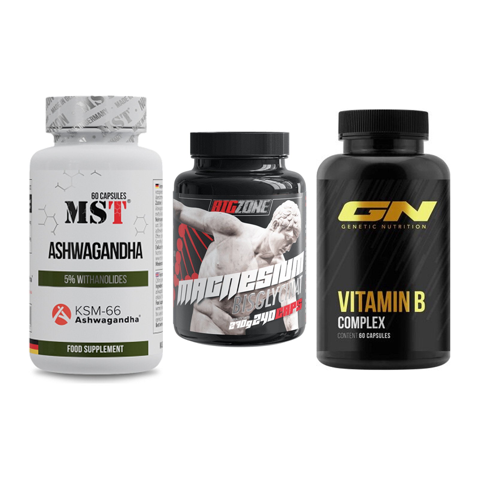 Stress & Balance: MST Ashwagandha + Big Zone + GN Vitamin – alle enthaltenen Artikel
