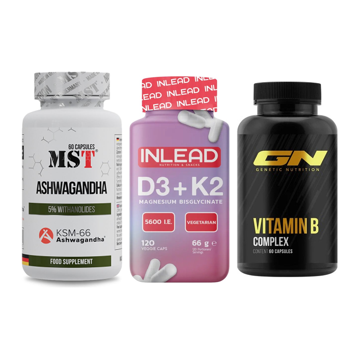 Stress & Balance: MST Ashwagandha + INLEAD Vitamin + GN Vitamin – alle enthaltenen Artikel