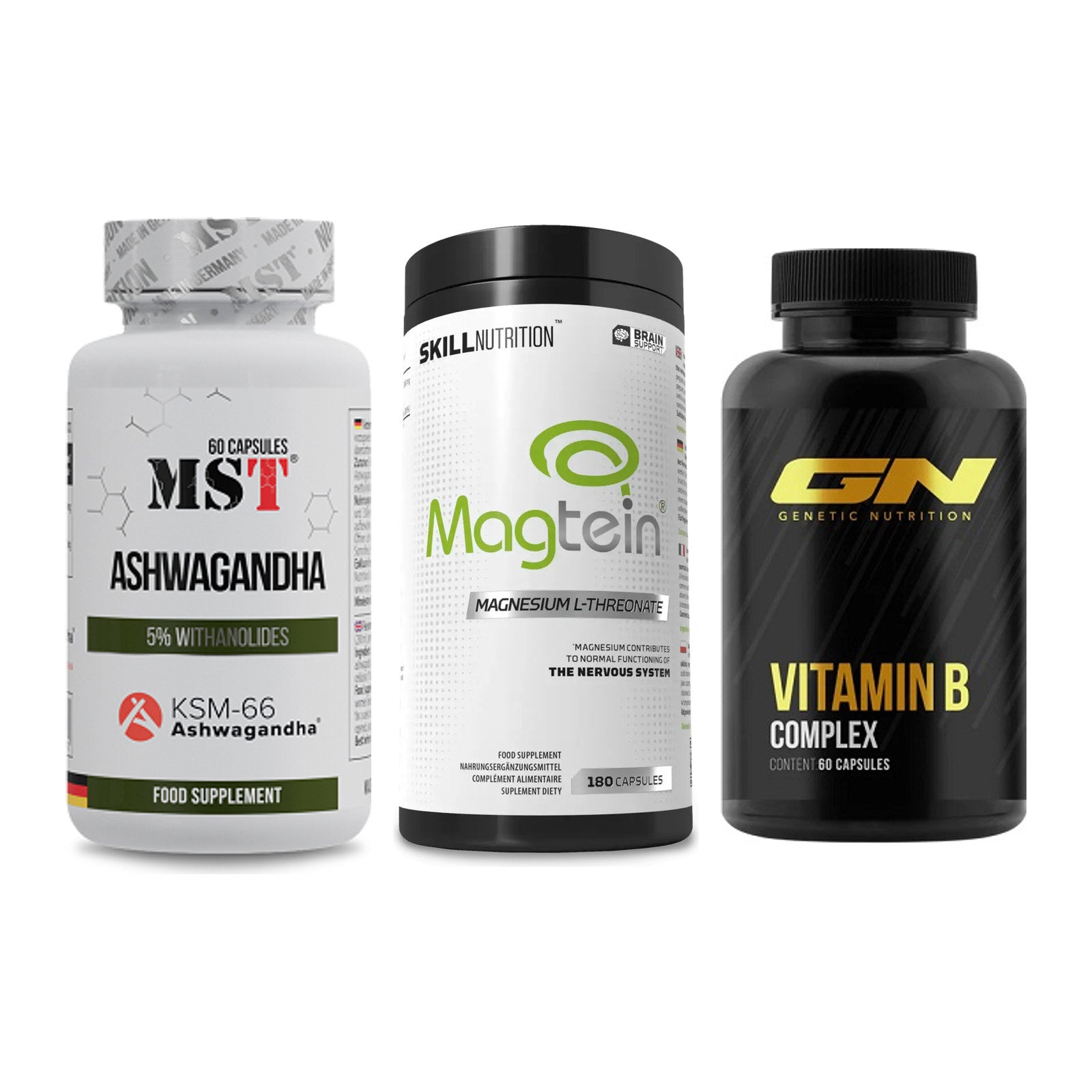 Stress & Balance: MST Ashwagandha + Skill Nutrition + GN Vitamin – alle enthaltenen Artikel