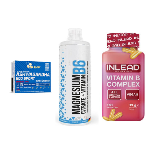 Stress & Balance: Olimp Ashwagand + MST Magnesium + INLEAD Vitamin – alle enthaltenen Artikel