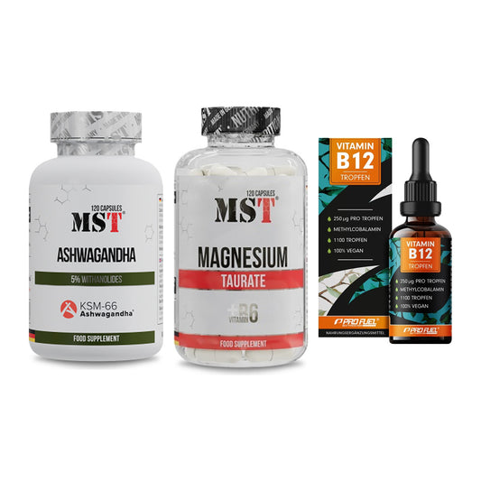 Stress & Balance: MST Ashwagandha + MST Magnesium + ProFuel Vitamin – alle enthaltenen Artikel