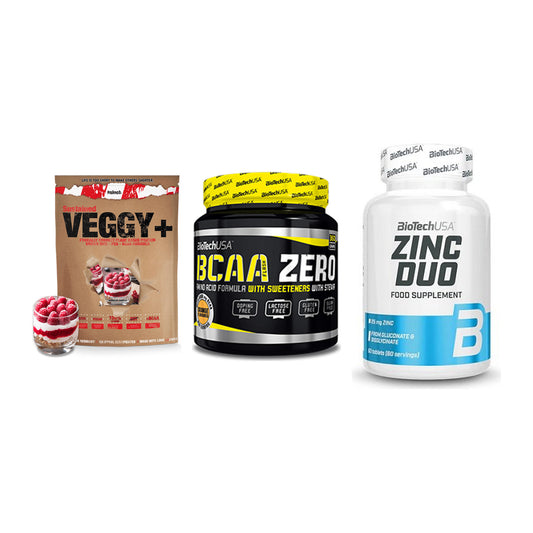 Pflanzliches Set: Sinob VEGGY + BioTech BCAA + BioTech Zinc – alle enthaltenen Artikel