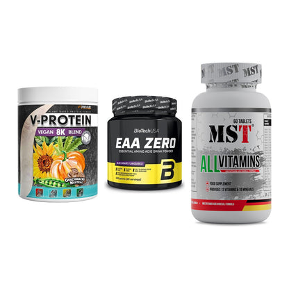 Pflanzliches Set: ProFuel V-Prote + BioTech EAA + MST All Vitamin – alle enthaltenen Artikel