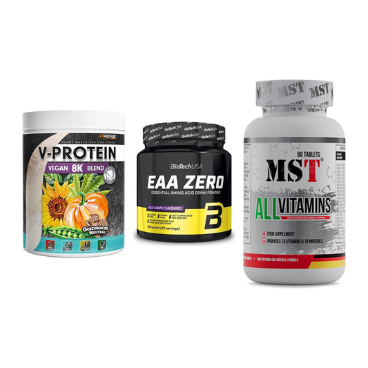 Pflanzliches Set: ProFuel V-Prote + BioTech EAA + MST All Vitamin – alle enthaltenen Artikel