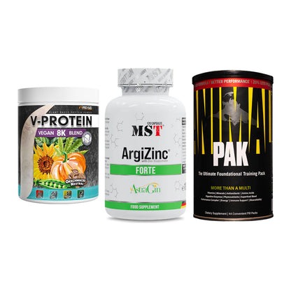 Pflanzliches Set: ProFuel V-Prote + MST ArgiZinc + Universal – alle enthaltenen Artikel