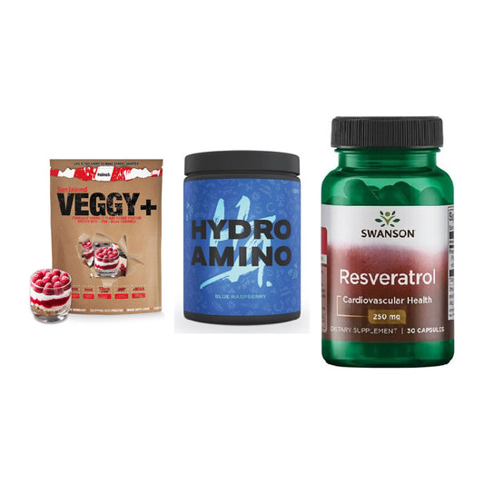 Pflanzliches Set: Sinob VEGGY + Nanosupps Hydro + Swanson Resvera – alle enthaltenen Artikel