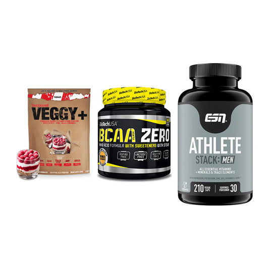 Pflanzliches Set: Sinob VEGGY + BioTech BCAA + ESN Athlete – alle enthaltenen Artikel