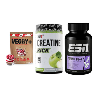 Pflanzliches Set: Sinob VEGGY + MST Creatine + ESN Vitamin D3 – alle enthaltenen Artikel
