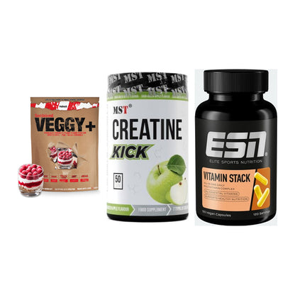 Pflanzliches Set: Sinob VEGGY + MST Creatine + ESN Vitamin – alle enthaltenen Artikel