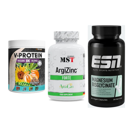 Pflanzliches Set: ProFuel V-Prote + MST ArgiZinc + ESN Magnesium – alle enthaltenen Artikel
