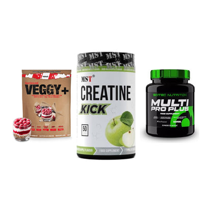 Pflanzliches Set: Sinob VEGGY + MST Creatine + Scitec Multi – alle enthaltenen Artikel