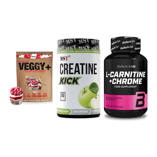 Pflanzliches Set: Sinob VEGGY + MST Creatine + BioTech L-Carni – alle enthaltenen Artikel